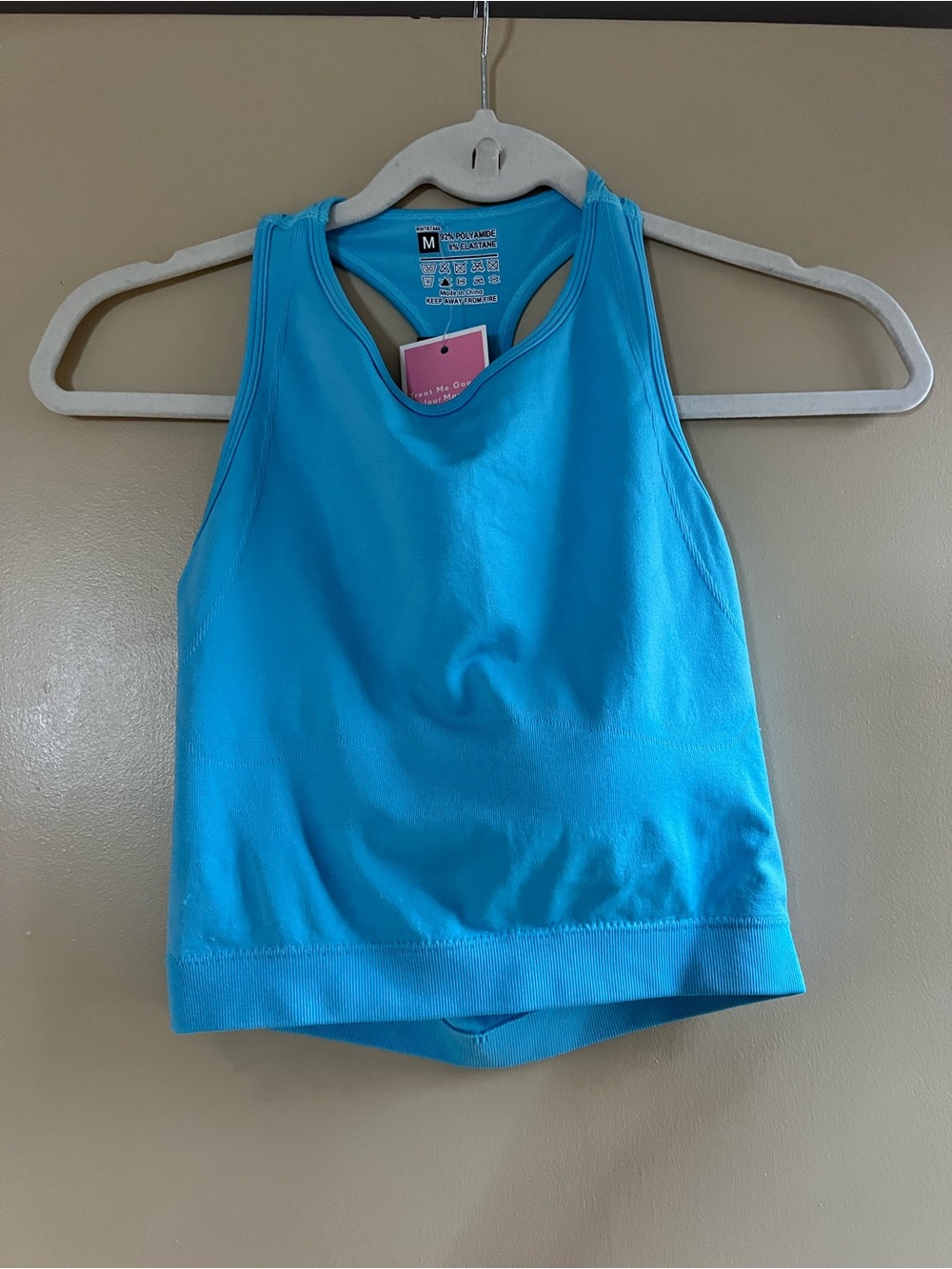 PrettyLittleThing Sky Blue Racerback Tank Top - Picture 2 of 6